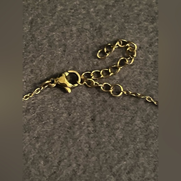 ✨$3 ✨Gold Chain Necklace with blue heart and “B” charms - Picture 3 of 7